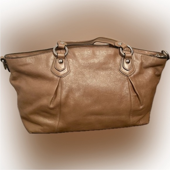 Coach Poppy Legacy Leather Rocker Satchel Stripe Satin Interior w/Dustbag.